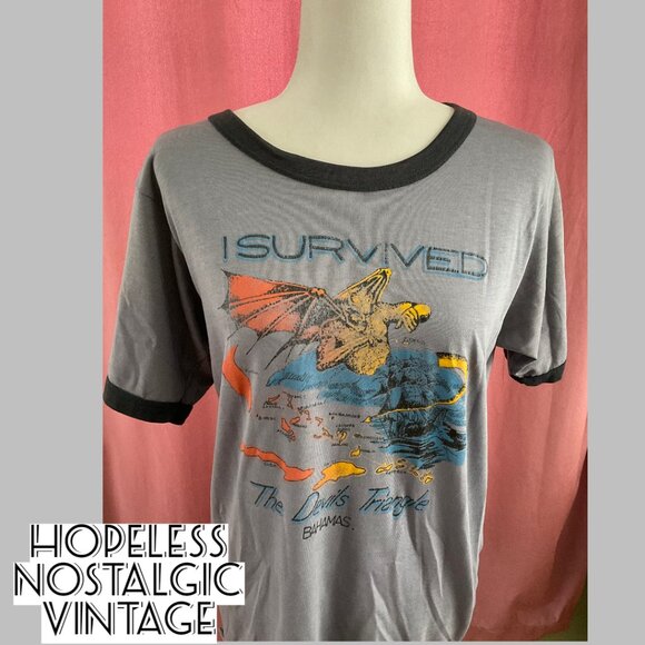 Vintage "I Survived The Devil's Triangle" T Shirt ASO Buffy Summers - Picture 2 of 5